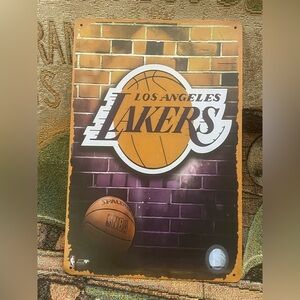 Los Angeles Lakers Metal Poster Sign “Distressed” Basketball NEW